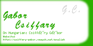 gabor csiffary business card